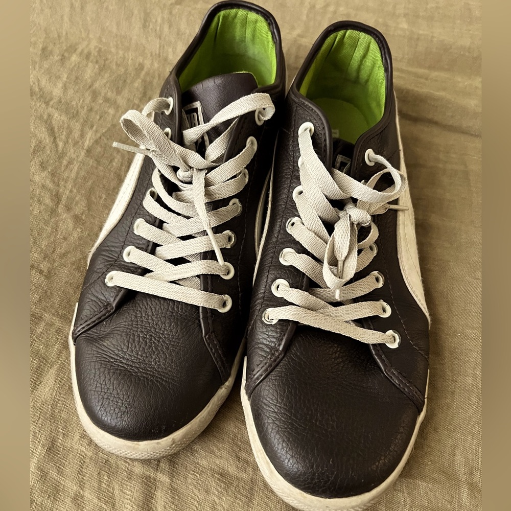 Puma Leather Sneakers - Brown - Size 10